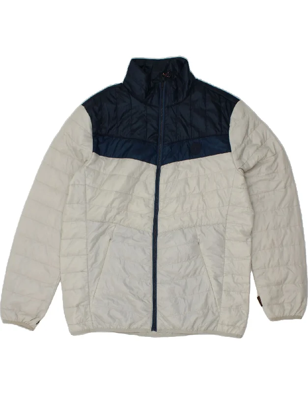 TIMBERLAND Mens Padded Jacket UK 42 XL Off White Colourblock Polyester