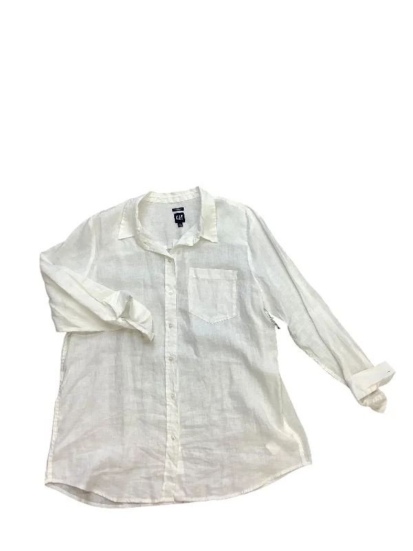 Tunic Long Sleeve By Gap In White, Size: Xl