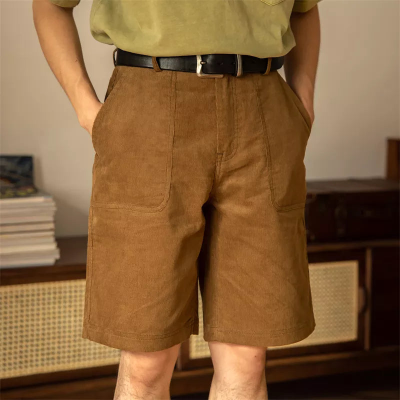 Vintage Brown Corduroy Baker Shorts Men's Cargo Pants