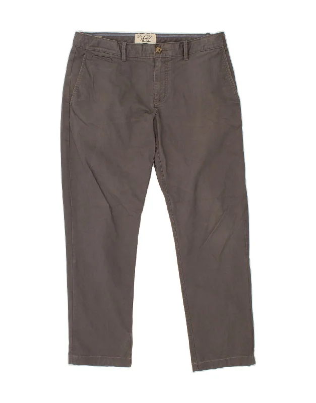 PENGUIN Mens Straight Chino Trousers W30 L33 Grey Cotton