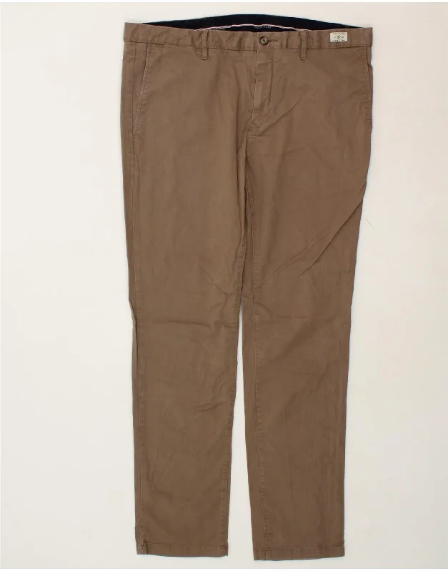 TOMMY HILFIGER Mens Straight Chino Trousers W38 L32 Beige Cotton