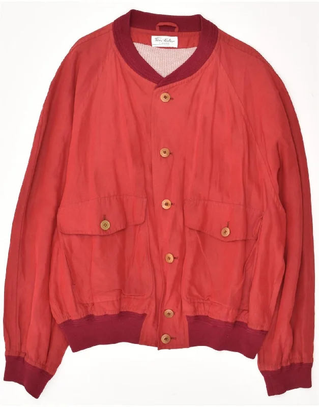 CORNELIANI Mens Bomber Jacket UK 42 XL Red