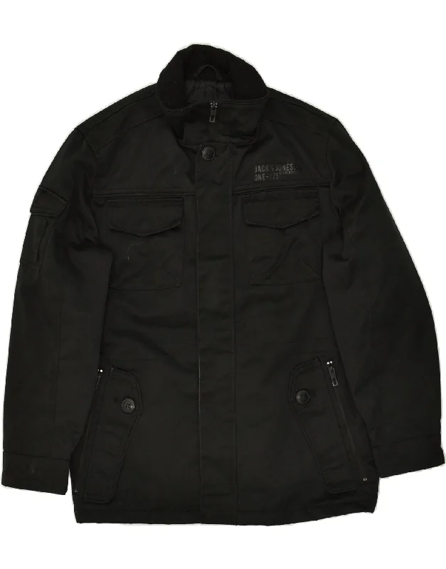 JACK & JONES Mens Utility Jacket UK 42 XL Black Polyester