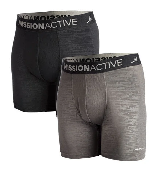 VAPORACTIVE BOXER BRIEFS - 2 PACK | Black / Charcoal