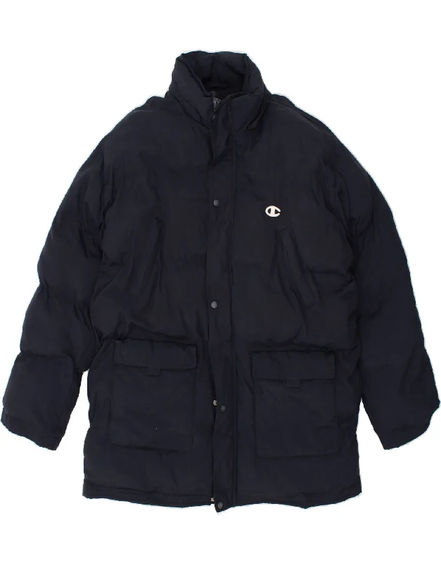 CHAMPION Mens Graphic Parka Jacket 3XL Navy Blue