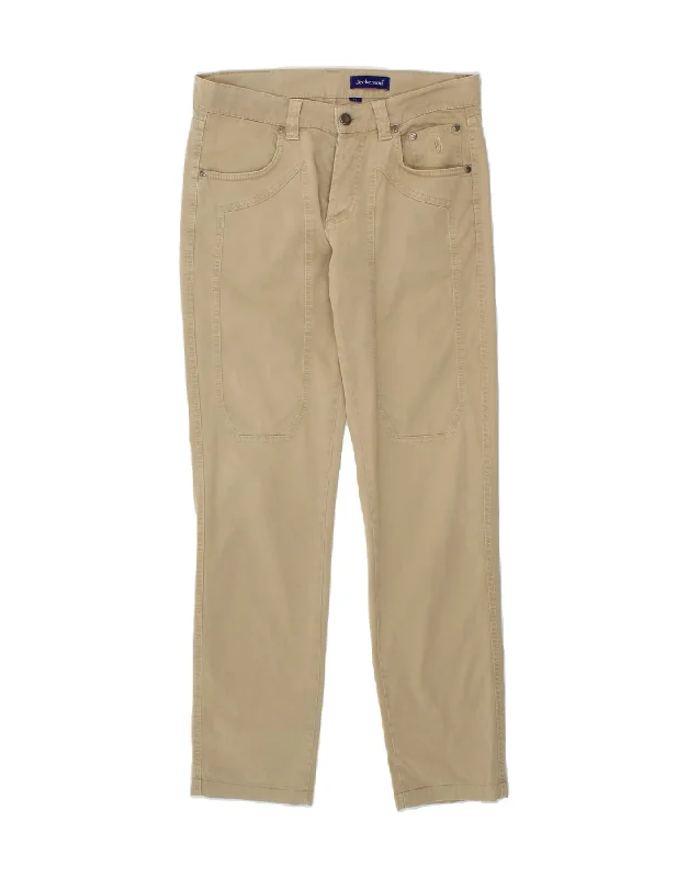 JECKERSON Mens Slim Casual Trousers W31 L30 Beige Cotton