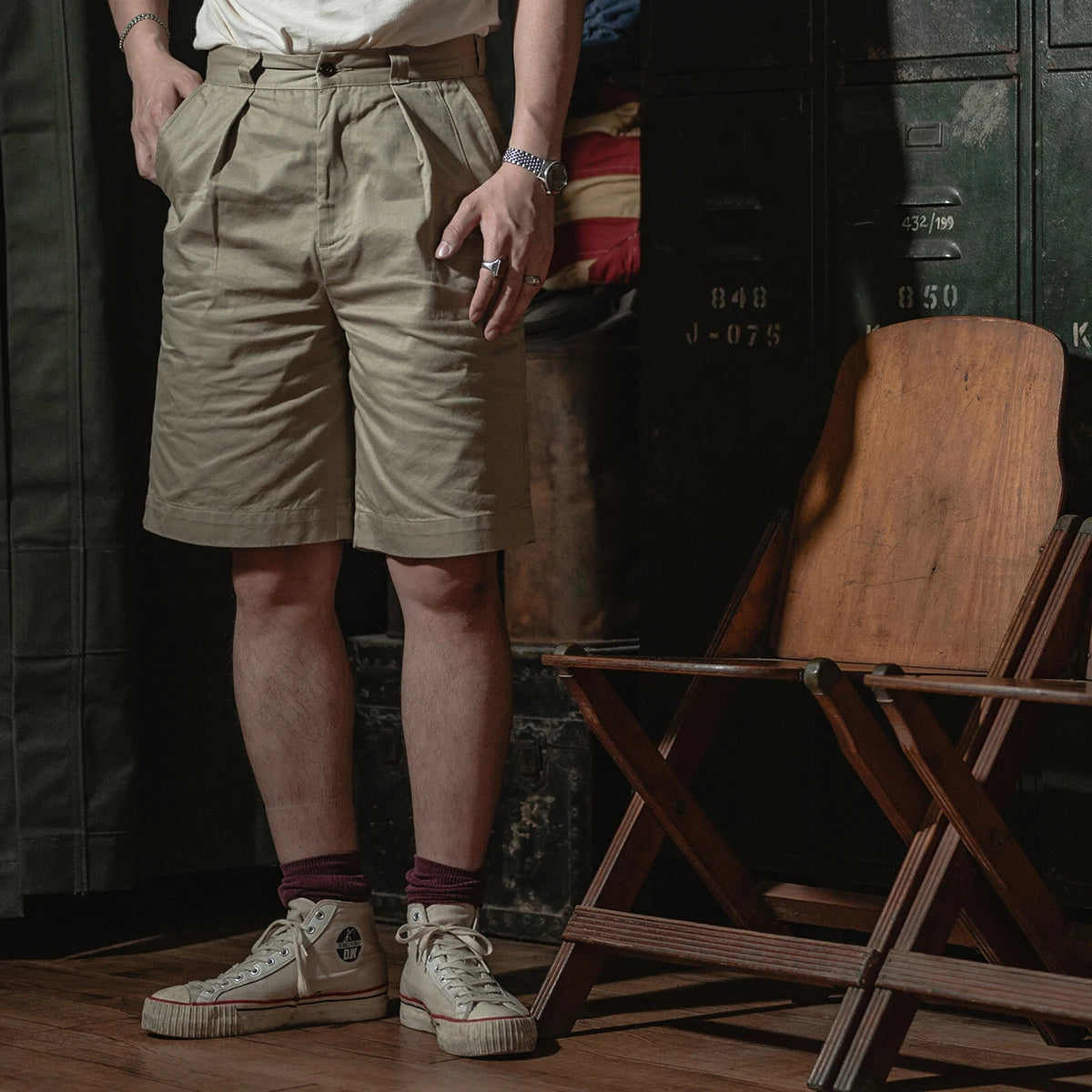 1956 USAF Chino Shorts - Hot Weather Uniform - Khaki