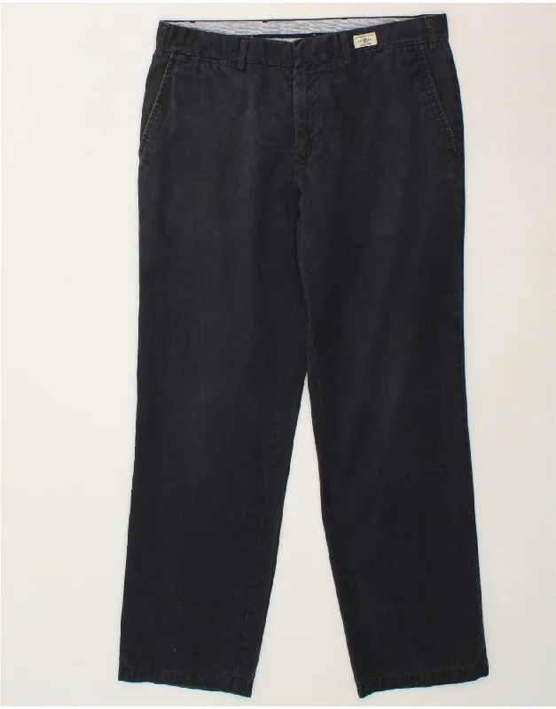 TOMMY HILFIGER Mens Straight Chino Trousers W34 L30 Navy Blue Cotton