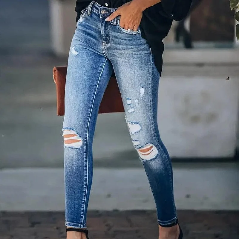 Maxime Washed Ripped Skinny Jeans