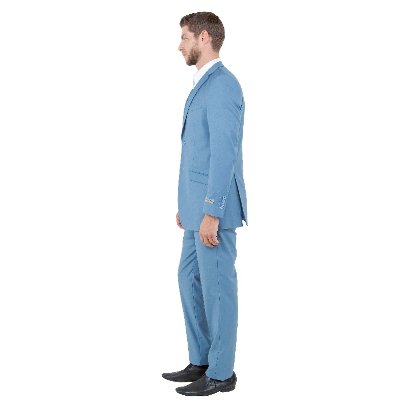 Men's Slim-Fit 3pc Solid Suit Set, Dusty Blue