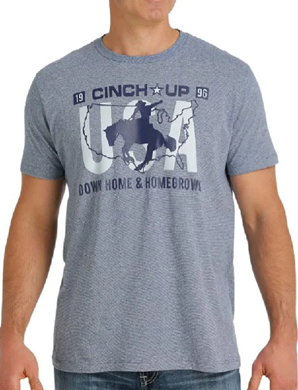 Cinch Heather Blue USA Tee