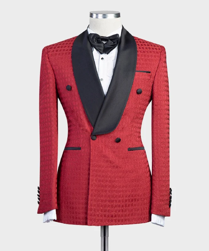 Men’s Red Tuxedo with Black Lapel