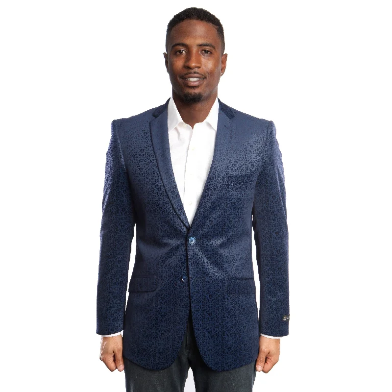 Mens Blazer Slim Fit Pinestripe Sports Coat Blazer Jacket featuring Notch Lapel