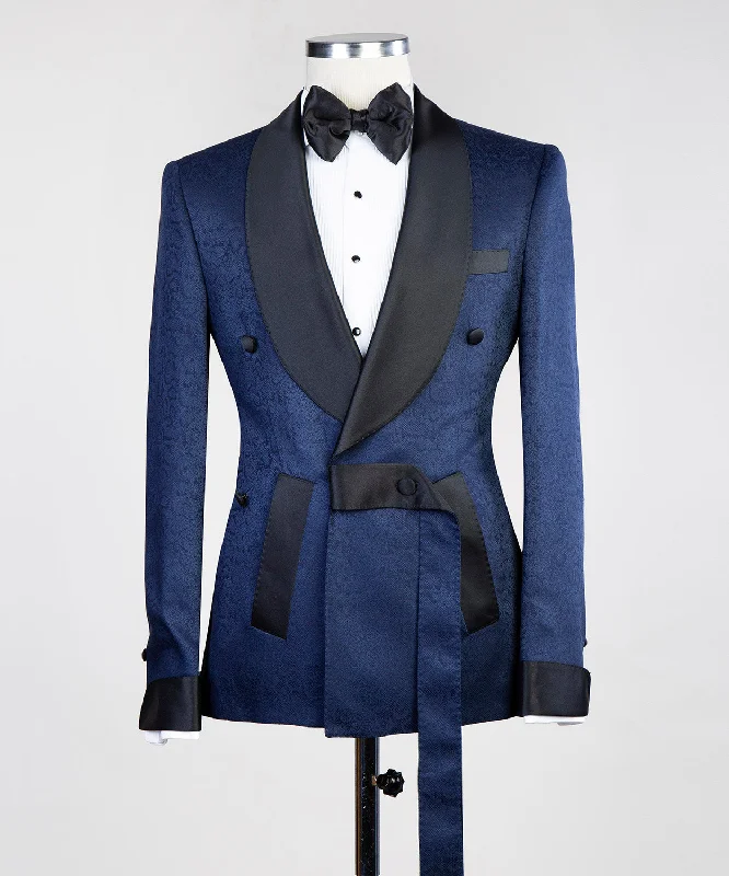 Navy Blue Belted Tuxedo