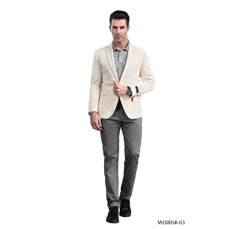 Designer Jacket Solid Tan Peak Slim Fit Stylish Blazer Jackets