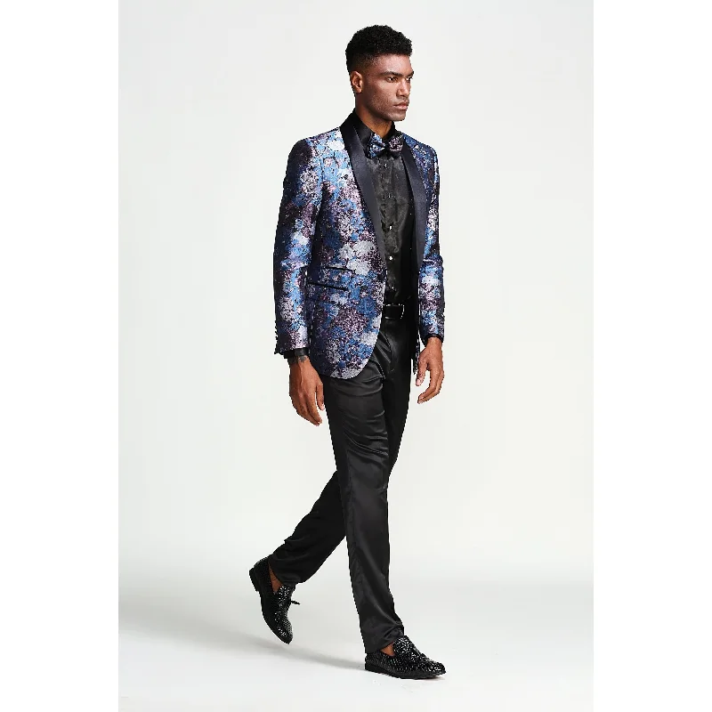 Fashion Jacket Floral Design Shawl Slim Stylish Mens Blazer Jackets