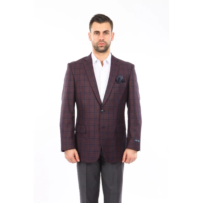 Mens Blazer Fashion Jacket Windowpane Modern Stylish Blazer Jackets