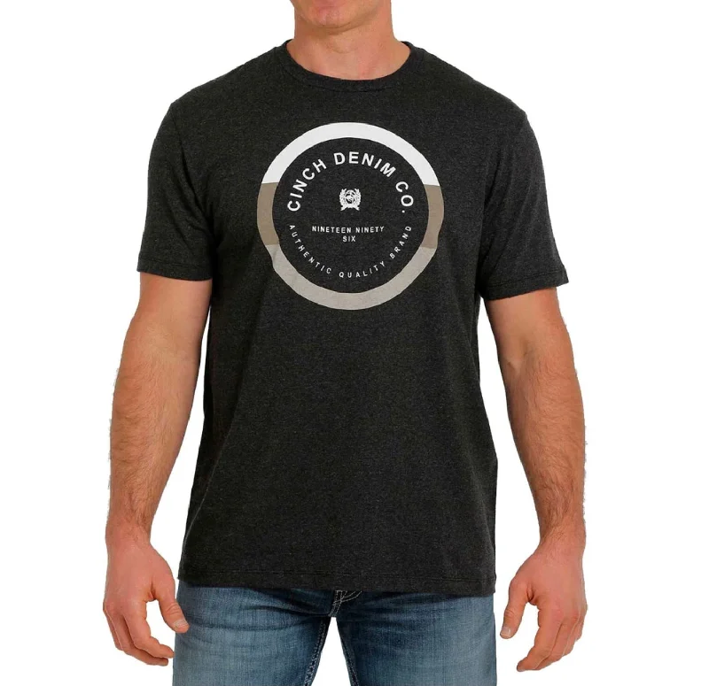 Cinch Heather Black Logo Tee