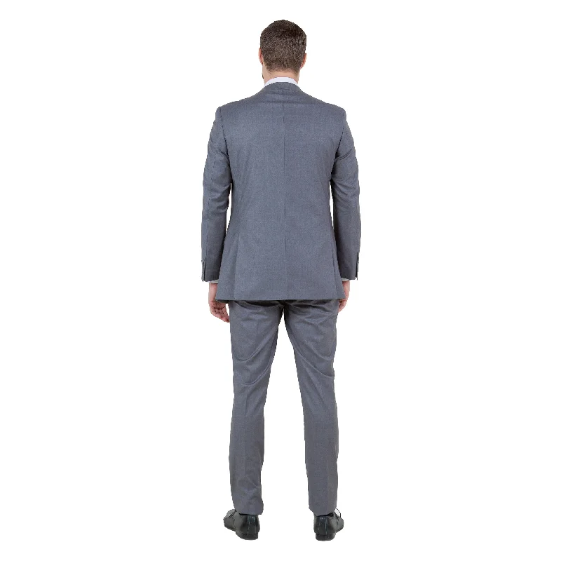 Men's Slim-Fit 3pc Solid Suit Set, Grey