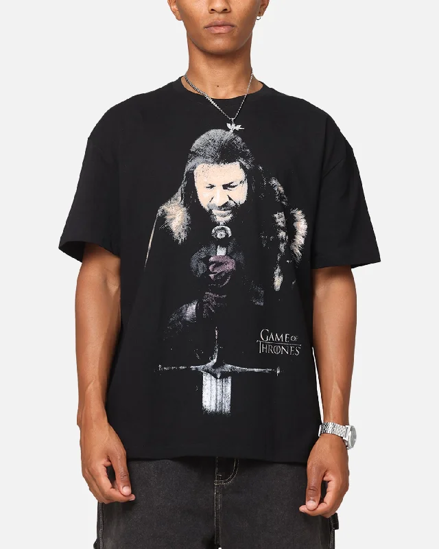 Goat Crew X Game Of Thrones Ned Stark Vintage T-Shirt Black Acidwash