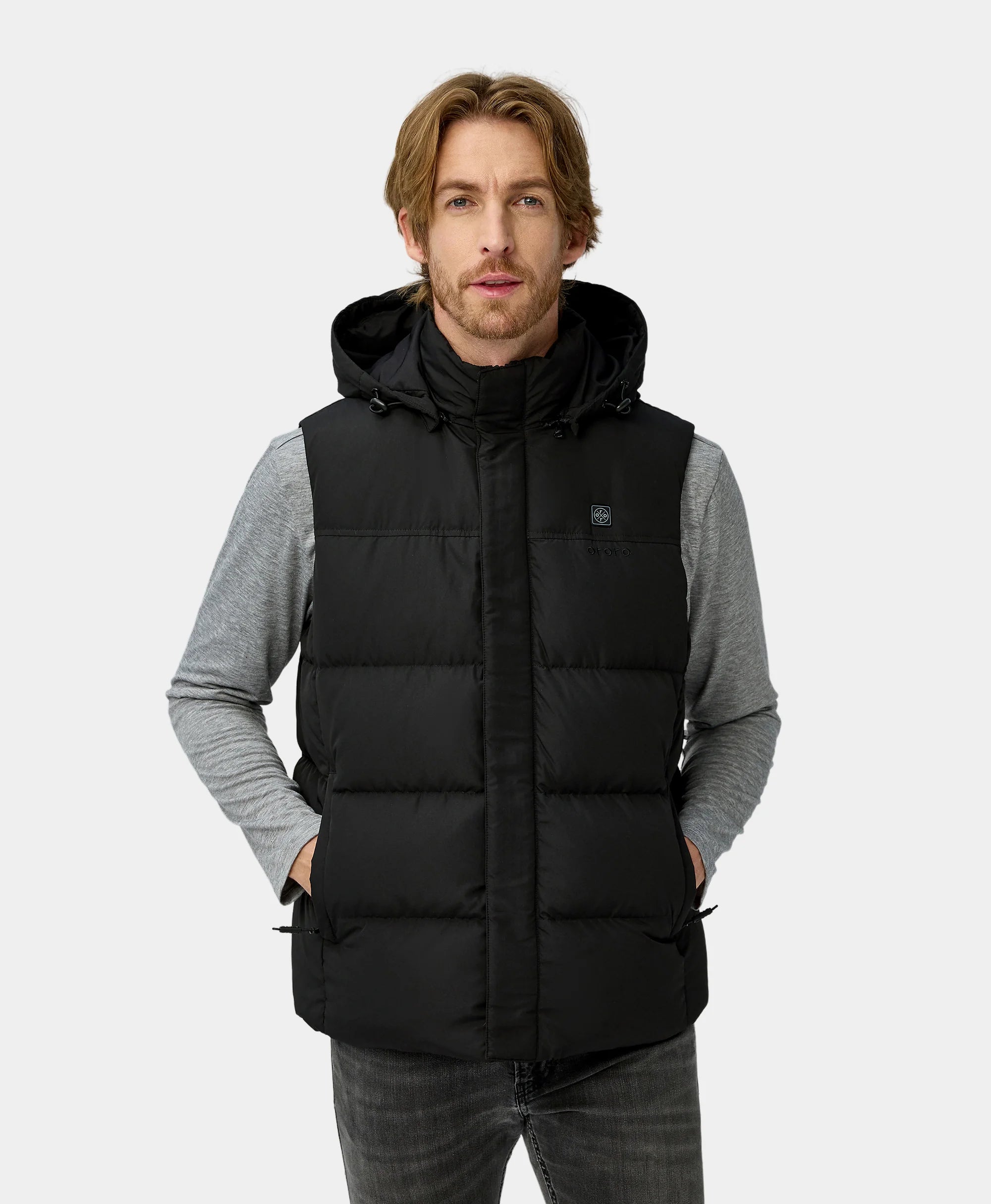 Men's Heated Down Gilet - Black / Blue