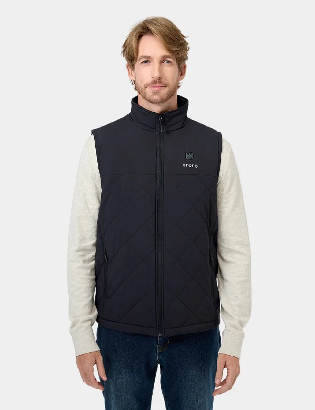 Men's Heated Quilted Gilet - Black/Blue/Green