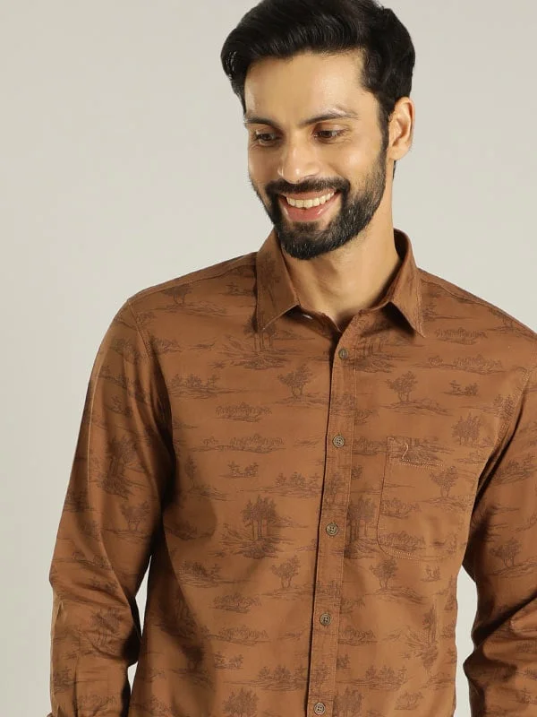 Men Printed Full Sleeve Cotton Shirt