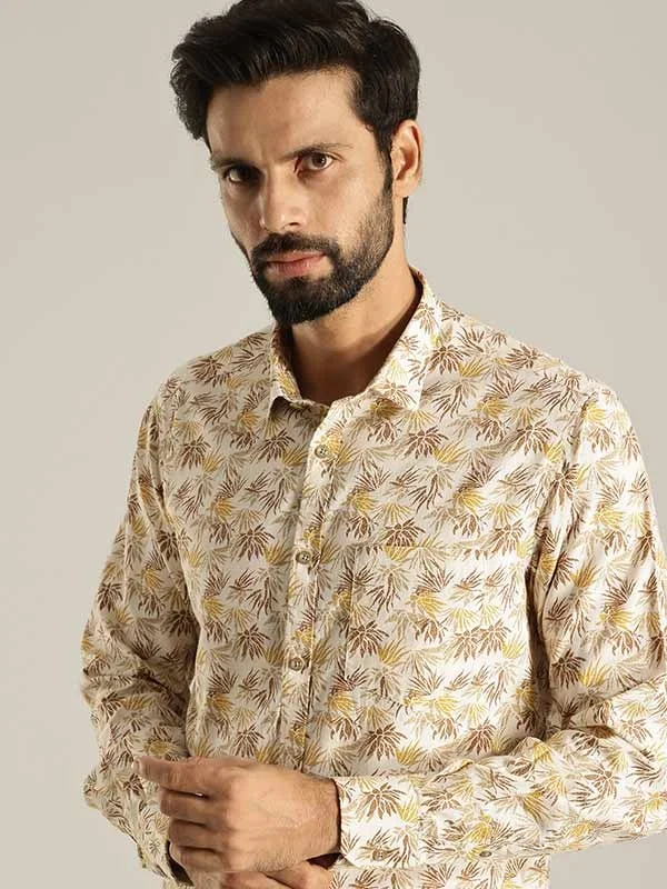 Men Printed Full Sleeve Cotton Shirt