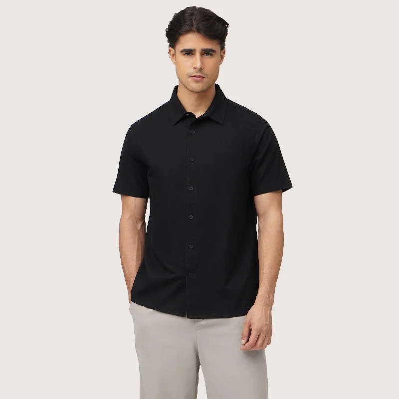 Regular Fit Short Sleeve Shirt With Oar Embroidery